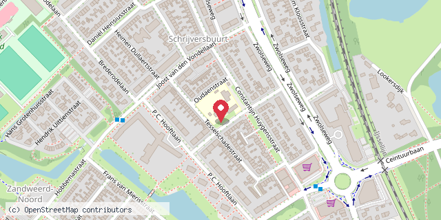 Een kaart met de locatie van Montesorischool Oudaen