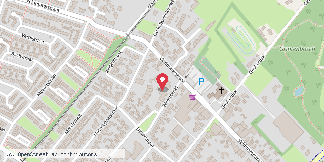 Een kaart met de locatie van Montessori KinderzwerfboekStation