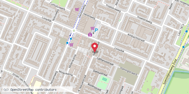 Een kaart met de locatie van Nieuwstraat 123