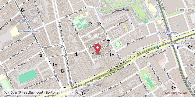 Een kaart met de locatie van Noorwitzbieb