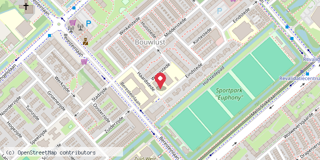 Een kaart met de locatie van Nutsschool Woonstede