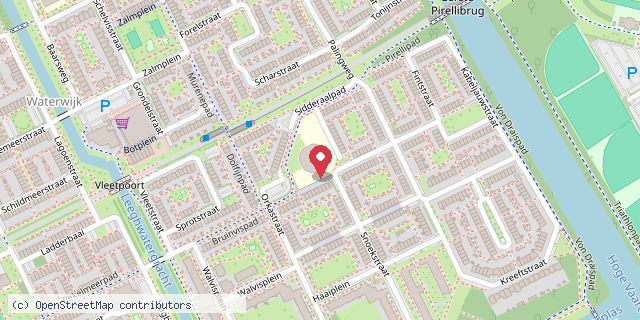 Een kaart met de locatie van OBS De Argonaut
