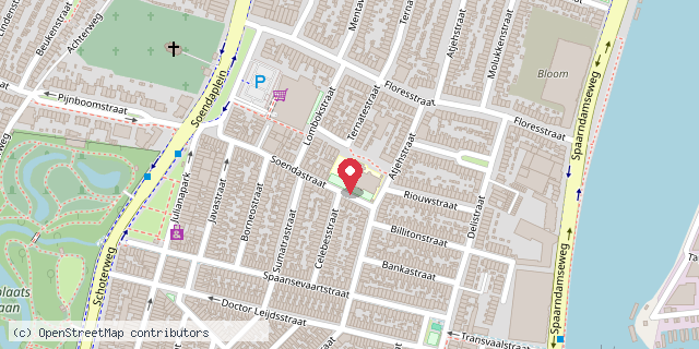 Een kaart met de locatie van OBS de Cirkel