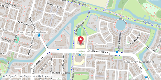 Een kaart met de locatie van OBS de Cocon