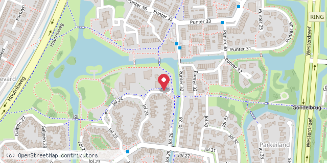 Een kaart met de locatie van OBS de Finnjol