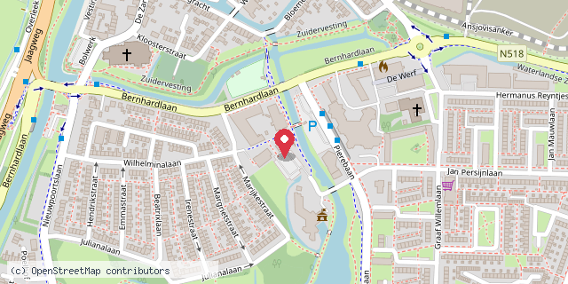 Een kaart met de locatie van OBS De Gouwzee
