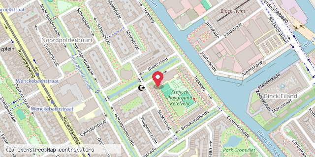 Een kaart met de locatie van OBS De Kameleon