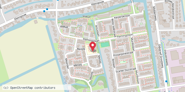 Een kaart met de locatie van OBS de Piramide