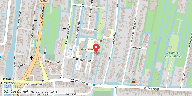 Een kaart met de locatie van obs de Populier