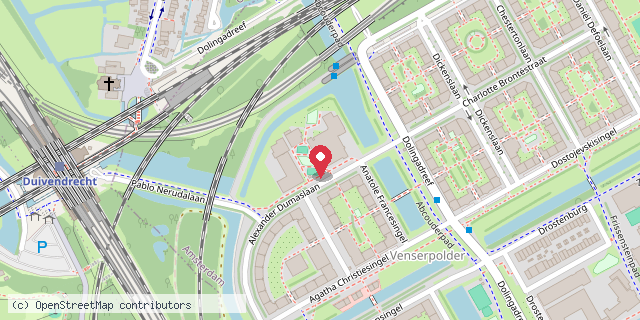 Een kaart met de locatie van OBS de Schakel