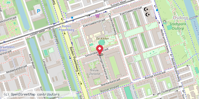 Een kaart met de locatie van OBS Globe