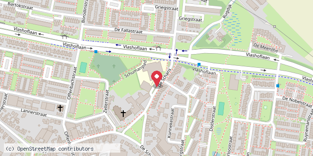 Een kaart met de locatie van OBS Noorderlicht