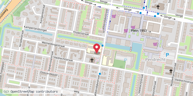 Een kaart met de locatie van OBS Over de Slinge