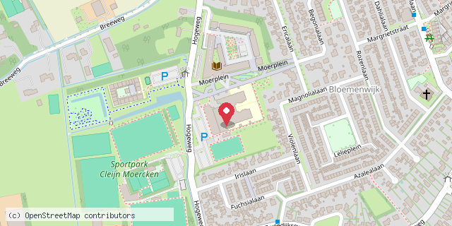 Een kaart met de locatie van OBS Parelmoer