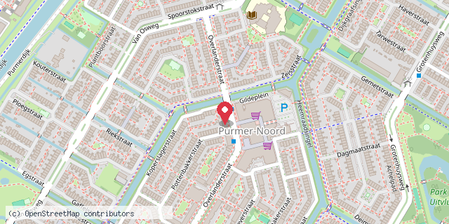 Een kaart met de locatie van Ons Boekenkastje