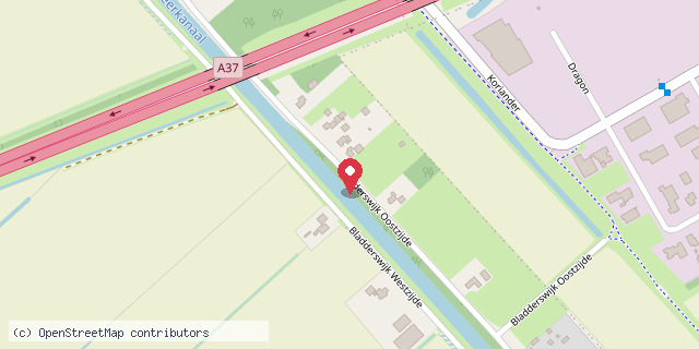 Een kaart met de locatie van Oranjedorp