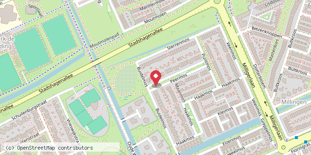 Een kaart met de locatie van Peermos