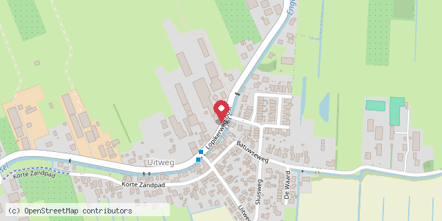Een kaart met de locatie van peetje bieb