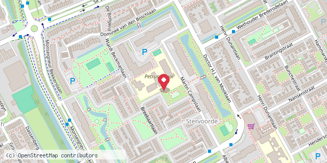 Een kaart met de locatie van Petrusschool Rijswijk