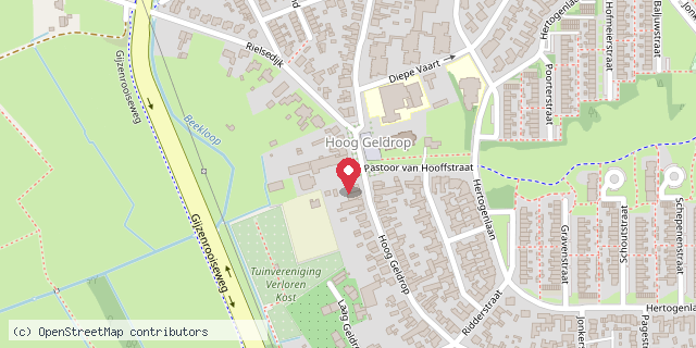 Een kaart met de locatie van Peuteropvang de Driewieler