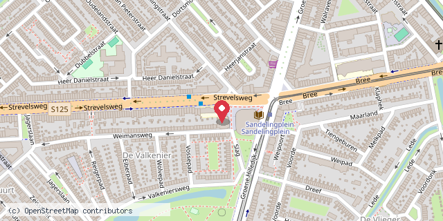 Een kaart met de locatie van Pniëlschool