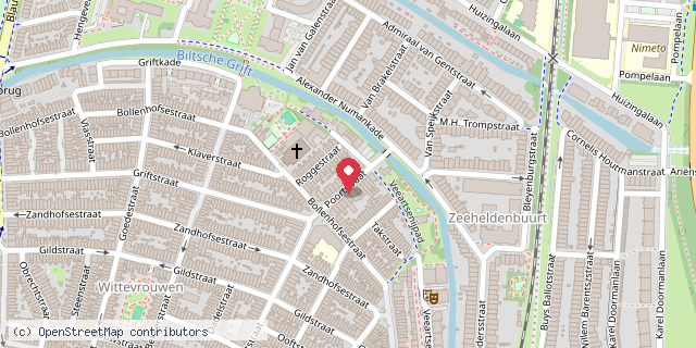 Een kaart met de locatie van Poort Graaf