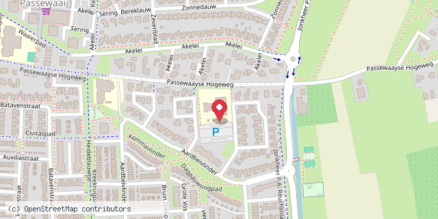 Een kaart met de locatie van Prins Mauritsschool