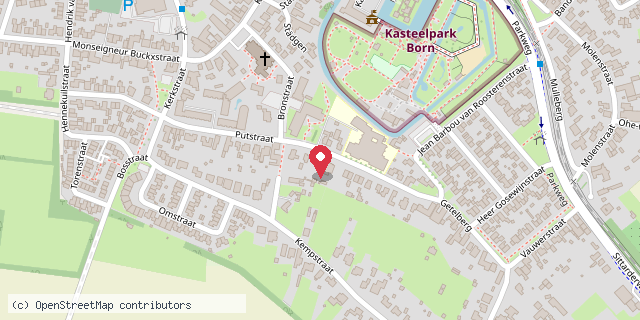 Een kaart met de locatie van Putstraat 54