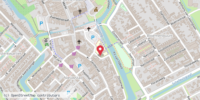 Een kaart met de locatie van Rk Josefschool