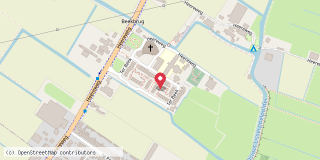 Een kaart met de locatie van Rkbs Beekbrug