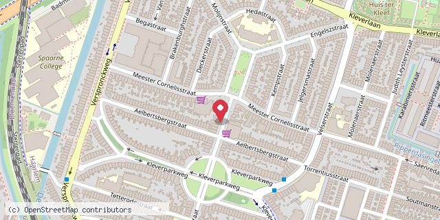 Een kaart met de locatie van Santpoorterstraat
