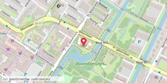 Een kaart met de locatie van SBO Universum