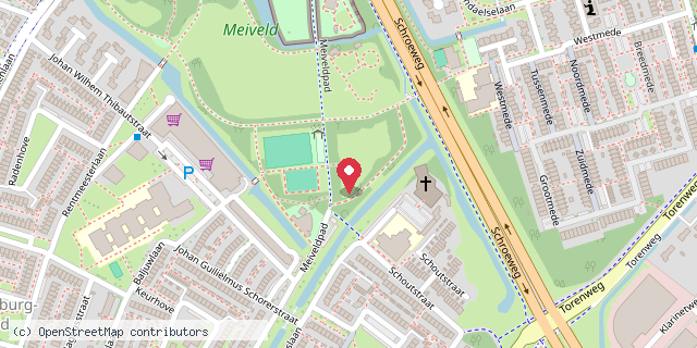 Een kaart met de locatie van Speeltuin Vereniging Meiveld