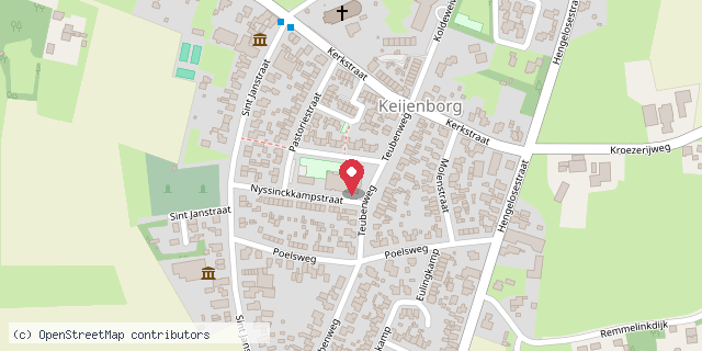 Een kaart met de locatie van St. Bernardusschool