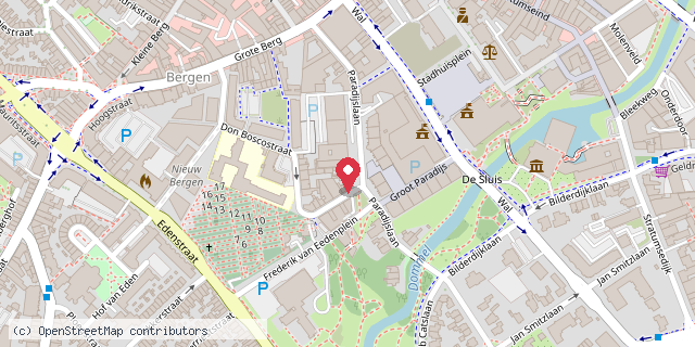 Een kaart met de locatie van Stads