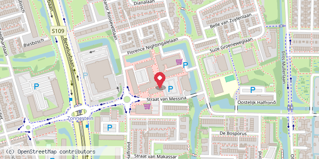 Een kaart met de locatie van Subzero’