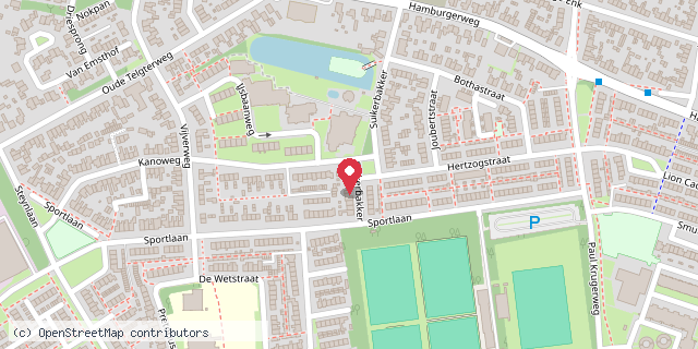 Een kaart met de locatie van Suikerbieb
