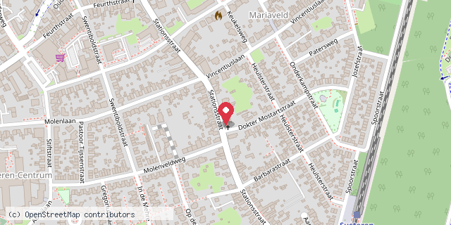 Een kaart met de locatie van Susteren