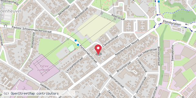 Een kaart met de locatie van Suus bieb