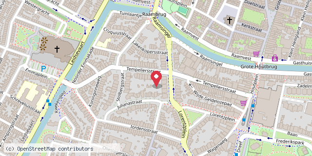 Een kaart met de locatie van Tempeliersstraat 20 Haarlem