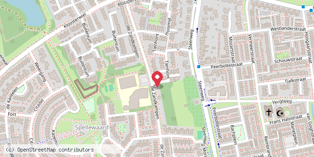 Een kaart met de locatie van Tienhont Minibieb