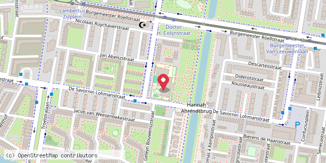 Een kaart met de locatie van Troelstraschool