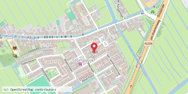 Een kaart met de locatie van Van Merode, Het Boekenhuis