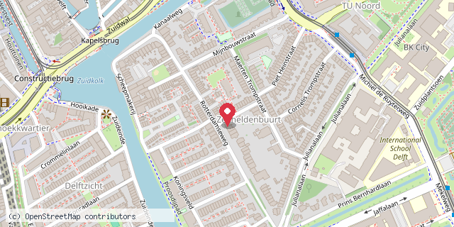 Een kaart met de locatie van Van Speykstraat