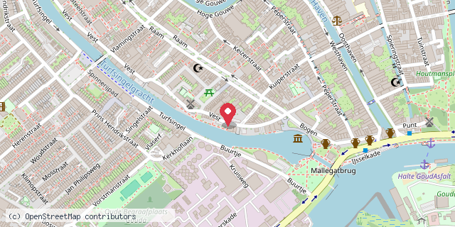Een kaart met de locatie van Vestbieb