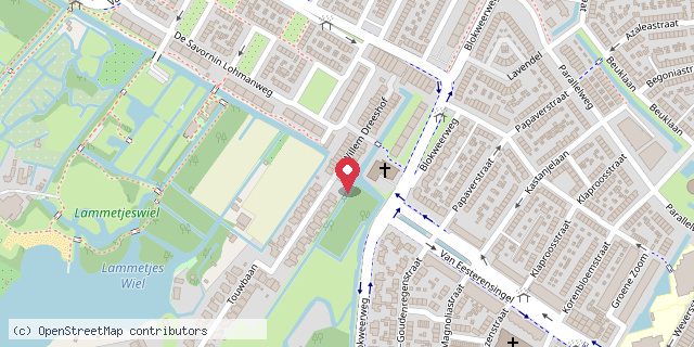 Een kaart met de locatie van VillaDrees buurtbieb
