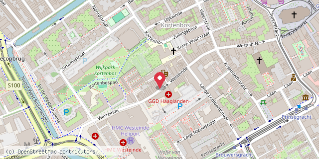 Een kaart met de locatie van Vincentius Kleding- en boekenbeurs