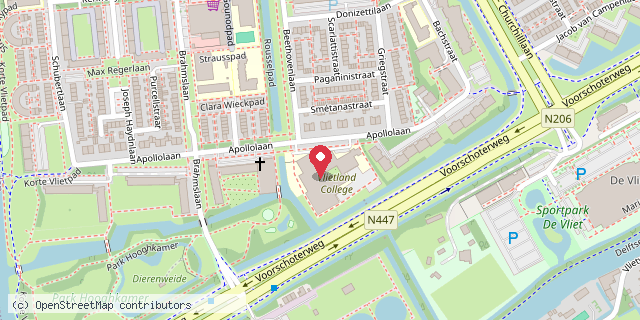 Een kaart met de locatie van Vlietland Minibieb