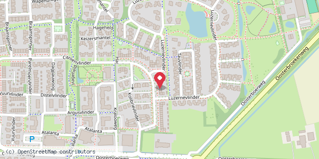 Een kaart met de locatie van Vlinderbieb