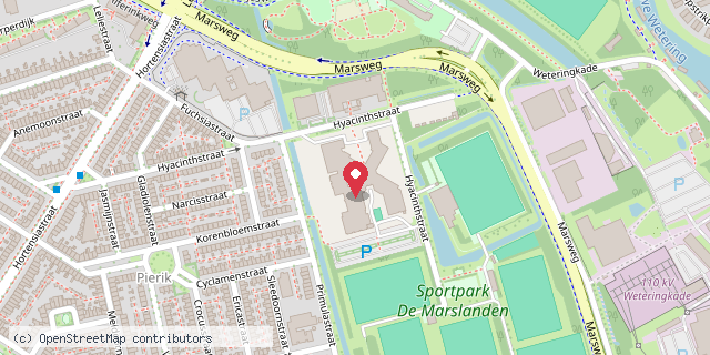 Een kaart met de locatie van Vogellanden, centrum voor revalidatie en bijzondere tandheelkunde